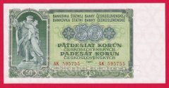 50 Kčs 1953 AK - ruský číslovač