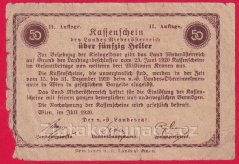 Niederösterreich - 50 haléřů - 1920 - tmavě hnědá