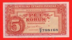 5 Kčs b.l. 1945 UZ perf.