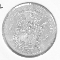 Belgie - 1 frank 1887 Belgen
