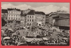 Brno - Zelný trh,kašna,domy