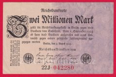 Německo - 2 000 000 Mark 9.8.1923 - série 22J