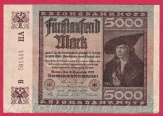 Německo - 5000 mark 2.12.1922 - série B- HA
