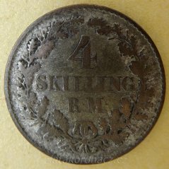 Dánsko - 4 skilling rigsmont 1854