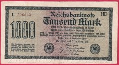 Německo - 1000 mark 15.9.1922 - série L-HD