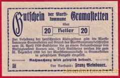 Gramastetten - 20 haléřů - 1920