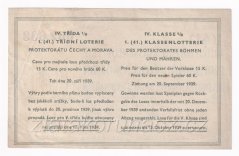 Los - 15 k - 41. Třídní loterie Protektorátu IV. - G r.1939