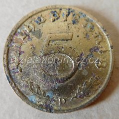 Německo - 5 Reichspfennig 1938 D