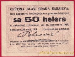 Jugoslávie - Sarajevo - 50 haléřů