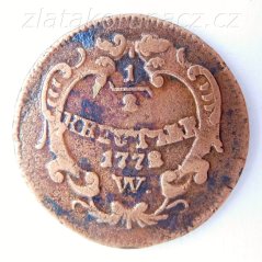 1/2 Krejcar 1772 W