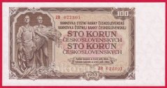 100 Kčs 1953 ZB -ruský číslovač