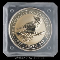 Austrálie - 1 dollar 1995 - 1 oz Kookaburra pozlacená