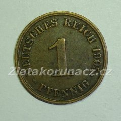 Německo - 1 Reich Pfennig 1905 J
