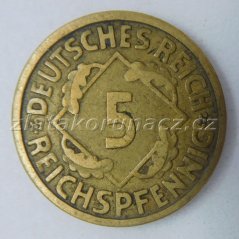 Německo - 5 Reichspfennig 1924 A