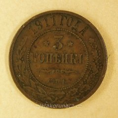 Rusko - 3 kopějky 1911- S.P.B.