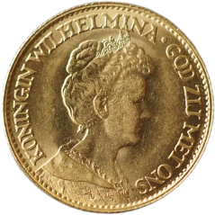 Zlatá mince - Holandsko 10 Gulden 1917
