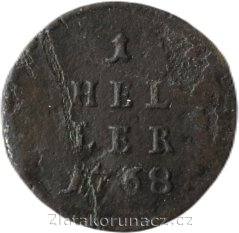 1 haléř 1768 bz.