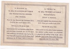 Los - 25 k - 52. Třídní loterie Protektorátu II. - B r.1945