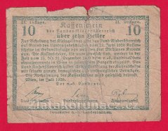 Niederösterreich - 10 haléřů - 1920 - zelená