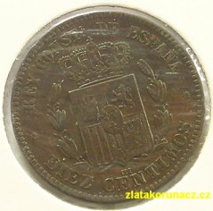 Španělsko - 10 centimos 1879 OM