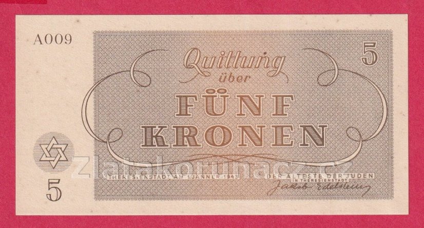 5 K - Terezínská poukázka A 009