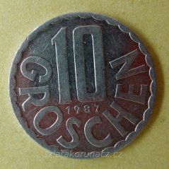Rakousko - 10 groschen 1987