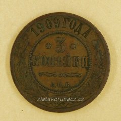 Rusko - 3 kopějka 1909 - S.P.B.