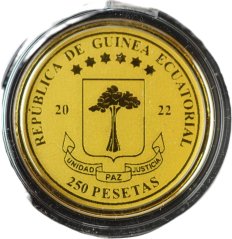 Zlatá mince Rovníková Guinea - 250 Pesetas 2022 - James Madison