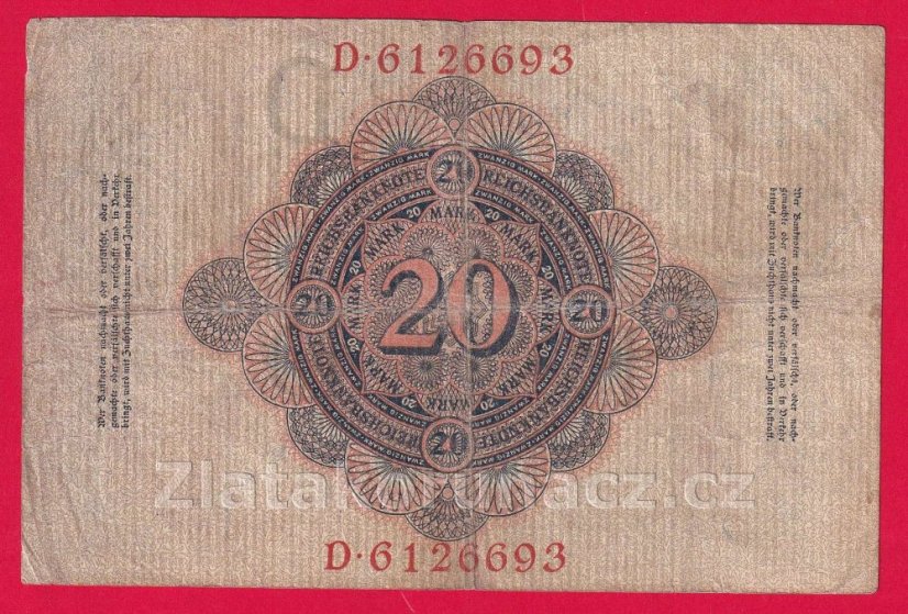 Německo - 20 mark 7.2.1908 - série D