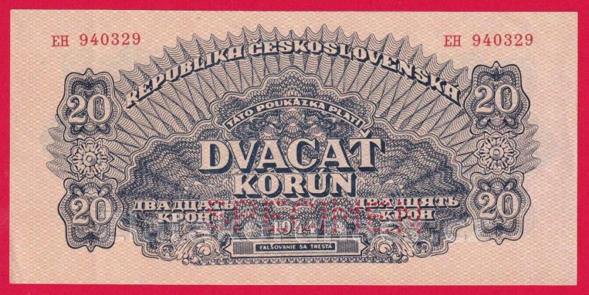 20 korun 1944 série EH perf.