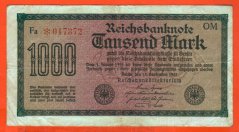 Německo - 1000 mark 15.9.1922 - série Fa-OM