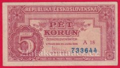 5 Kčs 1949 A 18