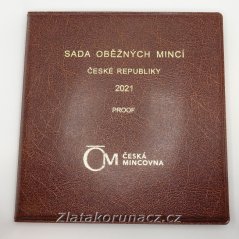 Sada oběžných mincí 2021 proof - "kožený obal"