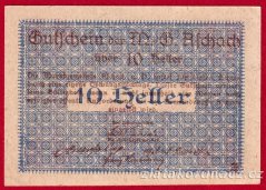 Aschach - 10 haléřů - 1920 - modro-červená