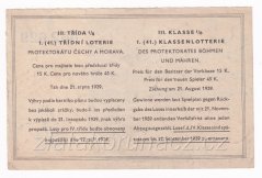 Los - 15 k - 41. Třídní loterie Protektorátu III. - D r.1939