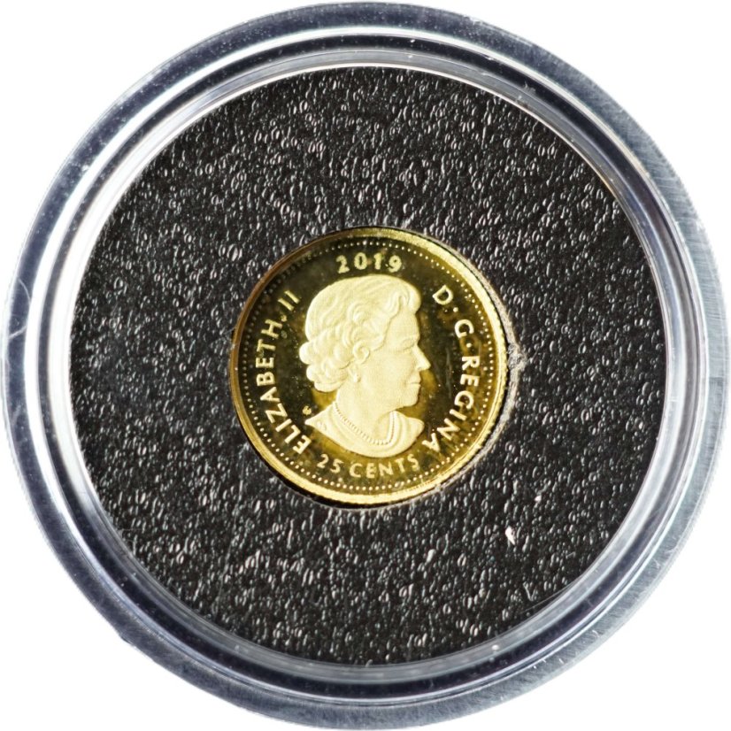 Zlatá mince Kanada - Maple Leaf 25 Cent 2019 Proof