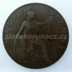 Anglie - 1/2 penny 1914