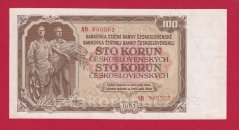 100 kčs 1953 AB-ruský číslovač