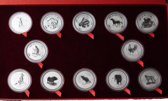 Sada stříbrných mincí Lunární série I. 1Oz