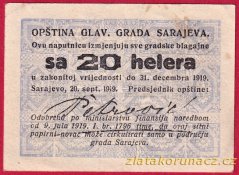 Jugoslávie - Sarajevo - 20 haléřů