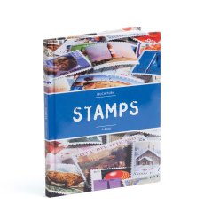 STAMPS - A4 kniha na známky - 16 černých stran - modrá