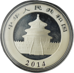Čína - 10 yuan 2014 Panda Kolorovaná