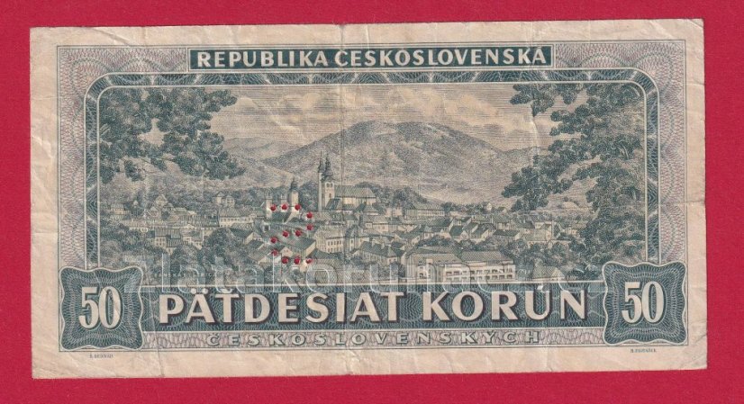 50 Kčs 1948 A 43,perf."S"