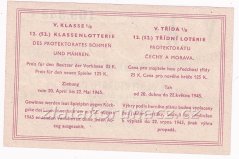 Los - 25 k - 52. Třídní loterie Protektorátu V. - E r.1945