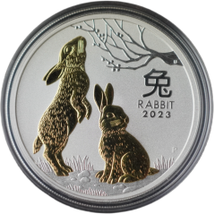 Austrálie - 1 Dollar 2023 Roka Králíká - Pozlacená