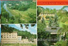 Teplice nad Bečvou - pohled na řeku Bečvu a budovy přes řeku
