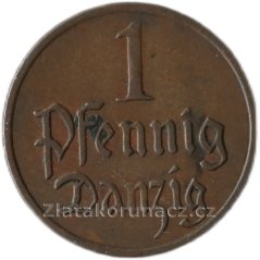 Polsko - Gdaňsk - 1 pfennig 1926