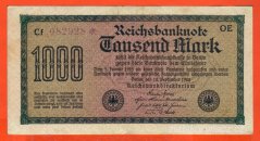 Německo - 1000 mark 15.9.1922 - série Cf-OE