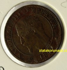 Francie - 2 centimes 1856 BB