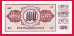 Jugoslávie - 100 Dinara 1986